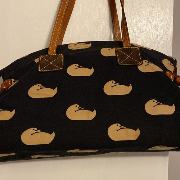Dooney & Bourke Duck Logo Canvas Victoria Handbag - Picture 2 of 14